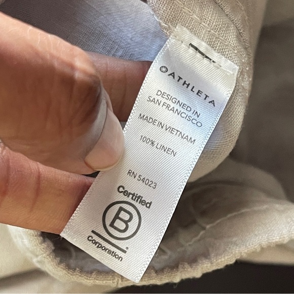 ATHLETA | Tan Camo Cabo Tide Linen Jogger Pants Sz 10 - Picture 10 of 11